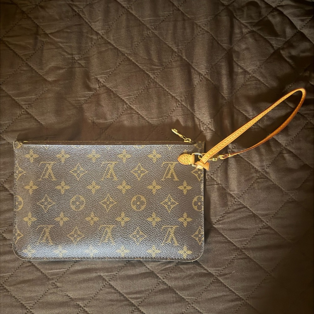 Louis Vuitton Beige Striped Pouch
